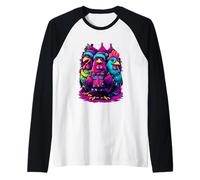Feliz Navidad Pollo Trio Luces Festivas Camiseta Manga Raglan