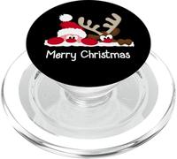 Feliz Navidad Santa Claus y Reno PopSockets PopGrip para MagSafe
