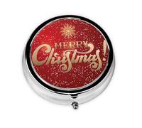 Feliz Navidad también, este pequeño pastillero redondo de viaje de tres compartimentos es perfecto para almacenar medicamentos diarios, vitaminas y sobre la marcha.