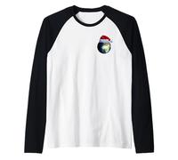 Feliz Navidad Vacaciones Tierra Clima Santa Sombrero Bolsillo Logo Camiseta Manga Raglan