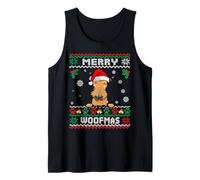 Feliz Navidad Woofmas Airedale Terrier Perro Divertido Feo Camiseta sin Mangas