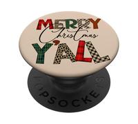 Feliz Navidad Y'ALL | Funny Southern Holiday PopSockets PopGrip Adhesivo