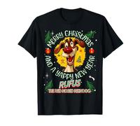 Feliz Navidad Yappy Año Nuevo Rufus La Nariz roja Reindog Camiseta