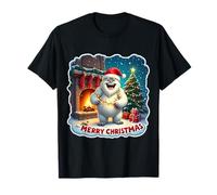 Feliz Navidad Yeti Santa Hat Abominable Snowman Kids Xmas Camiseta