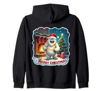 Feliz Navidad Yeti Santa Hat Abominable Snowman Kids Xmas Sudadera con Capucha