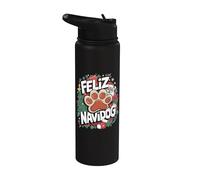 Feliz Navidog - Divertido juego de palabras de Feliz Navidad Dueño de un perro navideño Stainless Steel Insulated Water Bottle