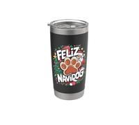 Feliz Navidog - Divertido juego de palabras de Feliz Navidad Dueño de un perro navideño Vaso térmico de acero inoxidable de doble pared