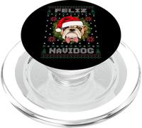 Feliz Navidog Pit Bull Dog Santa Hat Ugly Christmas Sweater PopSockets PopGrip para MagSafe