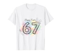Feliz Pascua 67 Floral Bunny Orejas Zanahoria Celebración Camiseta