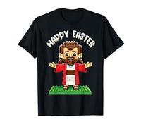 Feliz Pascua Bloque Constructor de Ladrillos Cristianos Jesús Camiseta