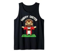 Feliz Pascua Bloque Constructor de Ladrillos Cristianos Jesús Camiseta sin Mangas