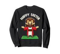 Feliz Pascua Bloque Constructor de Ladrillos Cristianos Jesús Sudadera