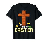 Feliz Pascua Bloque Constructor de Ladrillos de Construcción Jesús Cruz Fe Camiseta