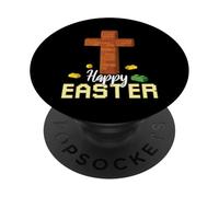 Feliz Pascua Bloque Constructor de Ladrillos de Construcción Jesús Cruz Fe PopSockets PopGrip Adhesivo