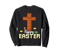 Feliz Pascua Bloque Constructor de Ladrillos de Construcción Jesús Cruz Fe Sudadera