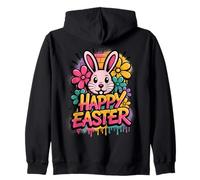 Feliz Pascua Conejito Graffiti Arte Primavera Fiesta Celebración Sudadera con Capucha