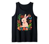 Feliz Pascua conejito huevo caza domingo primavera cristiano fiesta Camiseta sin Mangas