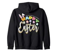 Feliz Pascua Conejito Oreja Divertido Conejo Huevo Caza Sudadera con Capucha