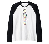 Feliz Pascua Conejito Tie Disfraz Divertido Conejo Niños Camiseta Manga Raglan