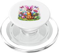 Feliz Pascua Cute Bunny Abyssinian Cat Canasta de huevos de PopSockets PopGrip para MagSafe