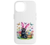 Feliz Pascua Cute Bunny Bombay Cat Canasta de huevos de Carcasa para iPhone 14