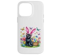 Feliz Pascua Cute Bunny Bombay Cat Canasta de huevos de Carcasa para iPhone 14 Pro Max