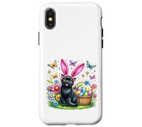Feliz Pascua Cute Bunny Bombay Cat Canasta de huevos de Carcasa para iPhone X/XS