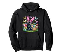 Feliz Pascua Cute Bunny Bombay Cat Canasta de huevos de Sudadera con Capucha