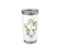 Feliz Pascua Floral He Is Risen Jesus Cross Spring Church Vaso térmico de acero inoxidable de doble pared
