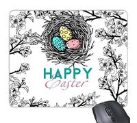 Feliz Pascua Religión cristianismo Festival, diseño de rama de color huevo nido diseño pintado a mano cultura ilustración patrón Rectángulo antideslizante de goma Mousepad ratón juego almohadilla