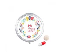 Feliz Pascua religión Festival hojas flor Travel bolsillo píldora caso medicina dispensador espejo regalo caja de almacenamiento