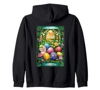 Feliz Pascua Vibrante Naturaleza Huevo Escena Sudadera con Capucha