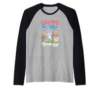 Feliz Pascua y sí, es mi cumpleaños, Divertido Pastel de Conejito Camiseta Manga Raglan