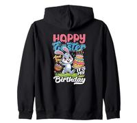 Feliz Pascua y sí, es mi cumpleaños, Divertido Pastel de Conejito Sudadera con Capucha