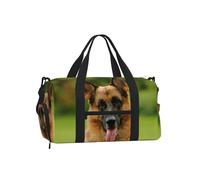 Feliz Pastor alemán Impreso,Bolso Deportivo Bandolera de Mano, Bolsa de Deporte, Bolsa de Viaje de Gran Capacidad para Mujeres y Hombres.