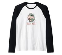 Feliz Pequeño Rawr-Mas Lindo Dinosaurio Navidad Camiseta Manga Raglan