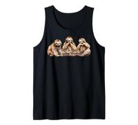Feliz Perezoso Aliento Mindfulness Compasión Meditar Bondad Camiseta sin Mangas