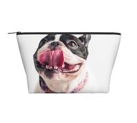 Feliz Perro Curioso Bulldog Francés, Bolsa de artículos de tocador Bolsa de Maquillaje Bolsa de cosméticos Bolsa de artículos de tocador de Viaje portátil