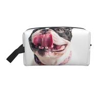 Feliz Perro Curioso Bulldog Francés, Bolsa de Maquillaje Bolsa de cosméticos Bolsa de artículos de tocador de Viaje portátil Organizador de Bolsa de Maquillaje