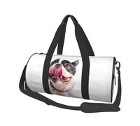 Feliz Perro Curioso Bulldog Francés, Bolsa de Viaje de Gran Capacidad, Bolso Redondo, Bolsa de Viaje Deportiva, Bolsa de Mano, Bolsa de Fitness