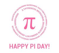 ¡Feliz Pi! Celebra el Día de Pi. Constante matemática: 3,14 π Pegatinas de tallado fino 42x46.7cm Autoadhesivo Rosa