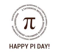 ¡Feliz Pi! Celebra el Día de Pi. Constante matemática: 3,14 π Pegatinas de tallado fino 42x46.7cm No se cae Café