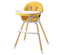 Feliz Planet Silla Alta Bebé SIMBO, 0-6 años, 2 en 1, Trona Bebé con Doble Bandejas Ajustable, Reposapiés, Ligero, Regalo de Nacimiento (Amarillo)