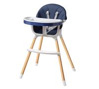 Feliz Planet Silla Alta Bebé SIMBO, 0-6 años, 2 en 1, Trona Bebé con Doble Bandejas Ajustable, Reposapiés, Ligero, Regalo de Nacimiento (Azul)