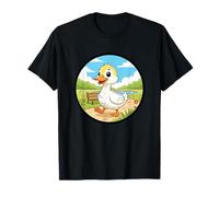 Feliz, Poco, Pato, Caminando, en, Soleado, Parque, Paisaje Camiseta