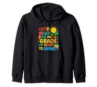 Feliz primer día de clases Hola 1er grado Estoy listo para brillar Sudadera con Capucha