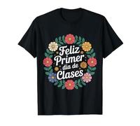 Feliz Primer Dia De Clases Spanish Educator Teacher - Camiseta gráfica económica, Hombre, Negro, L