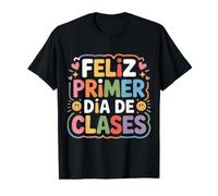 Feliz Primer Dia De Clases Spanish Educator Teacher - Camiseta gráfica económica, Hombre, Negro, L