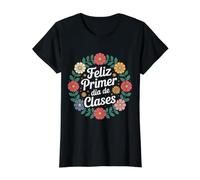 Feliz Primer Dia De Clases Spanish Educator Teacher - Camiseta gráfica económica, Mujer, Negro, L