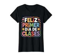 Feliz Primer Dia De Clases Spanish Educator Teacher - Camiseta gráfica económica, Mujer, Negro, L